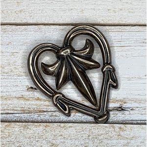 Metropolitan Museum Of Art MMA Sterling 925 Heart Fleur De Lis Brooch Pin 1994
